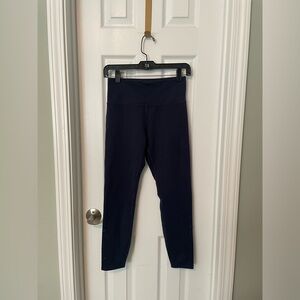 Balance Collection Dark Blue Leggings with laser cut design on the ankle